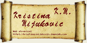 Kristina Mijuković vizit kartica